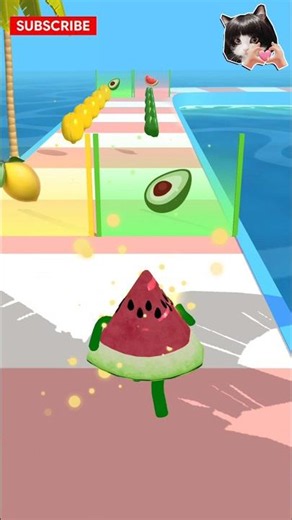 🍉 SWEET WATERMELON VS AVOCADO 💪 | Fruit Runner 3D Funny Gameplay #shorts