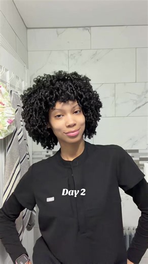 5 day work week, 5 days of my curly hair. I think day 4 is usually my favorite. I WISH I had day 4 hair on day 1! Which day is your fav? #curls #curlyhair #fyp #curlygirl #curlyhairroutine