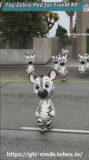 GTA 5 RP Cute Zebra crossing the road in FiveM RP 🦓