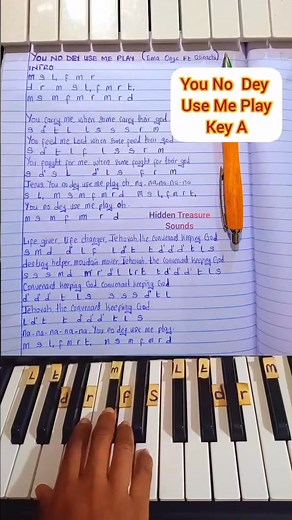 35K views · 1K reactions | You No dey Use Me Play: Gospel Song Piano Tutorial/Solfa Notes and lyrics Video, Key A. #gospel #solfanotes #keyboard #hymn #pianotutorial #viral #hiddentreasuresounds #instrumentalists #simplepianolesson #viralvideos Part 1 | HiddenTreasure Sounds | Facebook