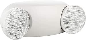 1 Pack White LED Emergency Lights with Battery Backup, Two Head Adjustable Emergency Lighting Fixtures-Fireproof Materials-Emergency Lighting Fixture/Emergency Light Home.