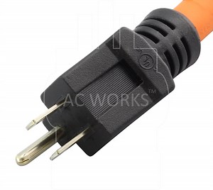 AC WORKS® [S515L530-012] 1FT STW 10/3 NEMA 5-15P 15A Household Plug to NEMA L5-30R 30A Adapter