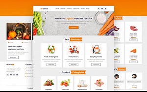 【代码】使用HTML-CSS-JavaScript 创建响应性杂货店网站设计