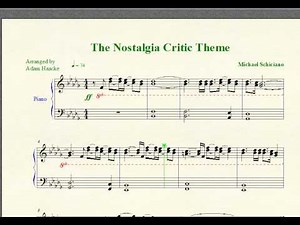 Piano Sheet Music - "The Nostalgia Critic" Theme