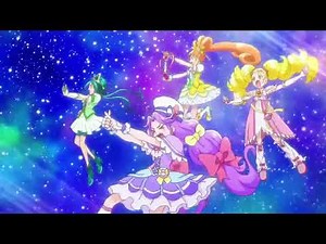 Shiny Luminous, Cure Mint, Cure Rosetta & Cure Coral Combination Attack