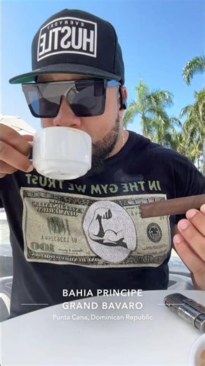 cigar and cappuccino time 💨☕️ #ghettobodybuilder #vacation #cigar #puntacana