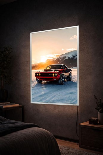 LED Poster Frame Light Box, Car Poster Light Frame, Backlit Car Wall Art, LED Picture Frame Modern Car Decor Ultra Thin Light Box Frame - Etsy
