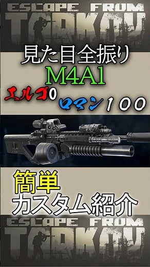 【タルコフ】超かっこいい！エルゴ0ロマン100の見た目全振りM4A1カスタム紹介！【EFT】#タルコフ #eft #shorts
