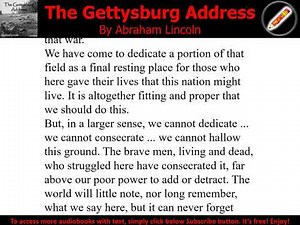 The Gettysburg Address - Audio with Text