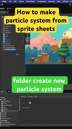 How to make particle system from sprite sheets in Unity 2D