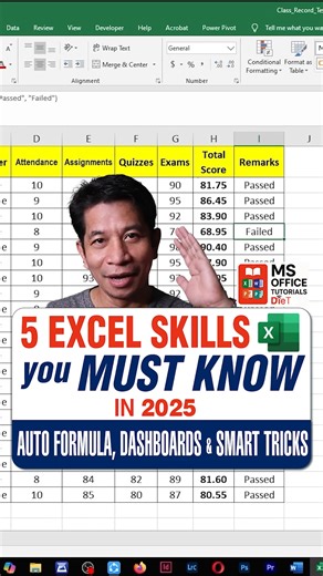Learn these 5 Essential Excel Skills Before the End of 2025 | Work Smarter 💻 #ExcelTips #ExcelTutorial #OfficeSkills #ExcelHacks | DieT