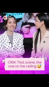 ORM: That scene, the one on the ceiling 😅 LING: Ohhh, like this, we were hugging, something like this, right? ORM: *Makes a weird face* LING: She’s throwing a little tantrum, she’s whining a bit. #LinglingKwong #หลิงหลิงคอง #linglingkwongphofficial | Lingling Sirilak Kwong