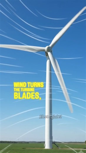 How Wind Becomes Electricity! 🌬️⚡# #electricalengineering #shortsfeed #facts #shorts