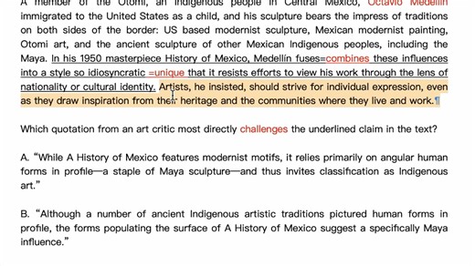 SAT机考阅读题型讲解command of evidence难度等级advanced比较难 来挑战