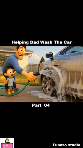 Helping Dad Wash The Car! 🚗💙 Part 4 | Kids Videos For Kids | Cartoon 3D | Funzzo Studio