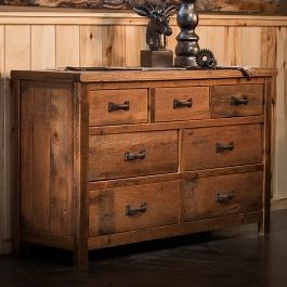 Timber Frame 7 Drawer Reclaimed Barn Wood Dresser
