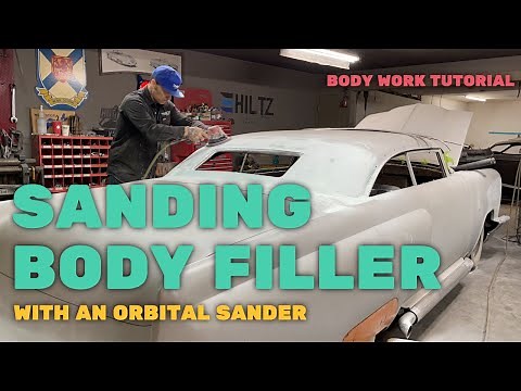 BODY WORK: SANDING BODY FILLER WITH DUAL ACTION ORBITAL SANDER