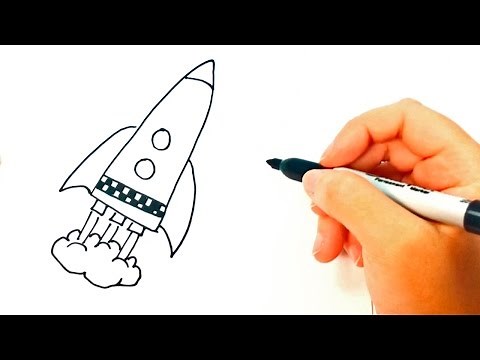 Cómo dibujar un Cohete Espacial paso a paso | Dibujo fácil de Cohete Espacial