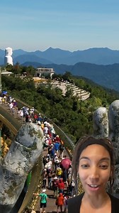A stroll through the sky, held by giant hands 🌿✋ The Golden Bridge is undoubtedly one of the most iconic and breathtaking attractions in Vietnam. This pedestrian bridge, located in the stunning Bà Nà Hills near Da Nang, has captivated the world with its unique design and stunning setting. 🎥 @flycam_4k 📍Golden Bridge in Vietnam | Matador Network