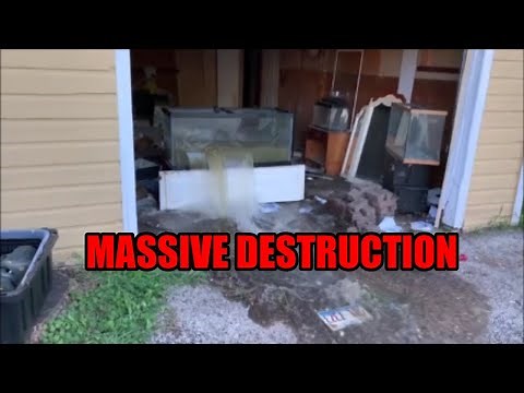 WE DESTROYED A GIANT FISH TANK! DESTROYING AN ABANDONED HOUSE FULL OF STUFF!