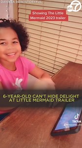 26K views · 782 reactions | A six-year-old from San Diego County couldn’t hide her delight as she viewed the trailer for the upcoming live-action adaptation of The Little Mermaid. Ella Sow can be seen watching the trailer, excitedly telling her mother “she’s like me” when she catches sight of Halle Bailey playing the lead role of Ariel. ♥️隆‍♀️ “It’s so empowering for children to see diversity represented in Disney movies,” her mother said. | ABC7 | Facebook