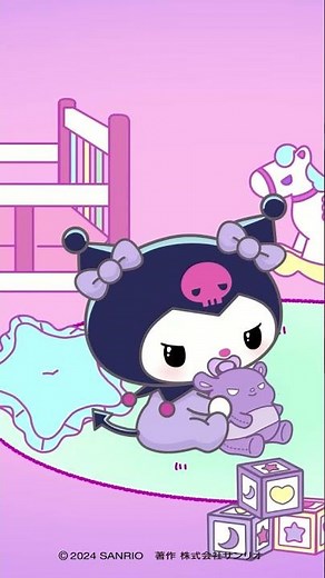 Baby Kuromi! Just as mischevious as she is now! 💜 #shorts #sanrio #animation #Kuromi