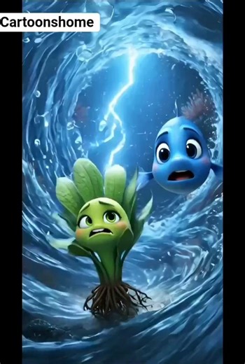 A cute baby water plant and a little cute blue fish #shorts