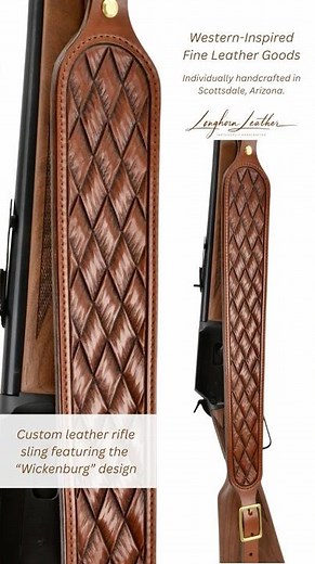 Custom leather rifle sling, Wickenburg design - Meticulously handcrafted by Longhorn Leather AZ.
