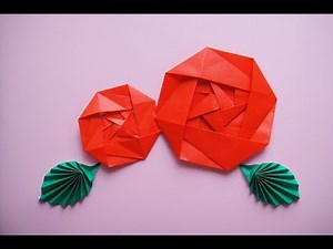 折り紙『ローズ/バラ』の簡単な折り方◇Origami paper easy『Roses』