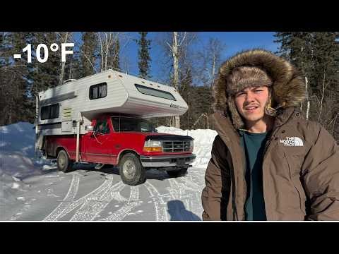 WINTER Truck Camping on The Alaska Highway (-10°F COLD TEMPS)