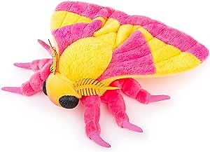 Large Rosy Maple Moth Plush Toy - Lifelike Rosy Maple Moth Stuffed Animals 16in, Realistic Soft Big Wings Moth Toys, Simulation Butterfly Plushie Model Toy, Unique Plush Collection for Kids