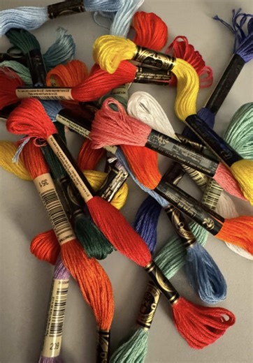 Organizing Thread on Bobbins for Cross Stitching