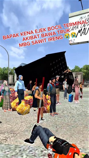 My dad got teased by the terminal kids because he was driving a black palm oil truck 😭😭 #bussid #...