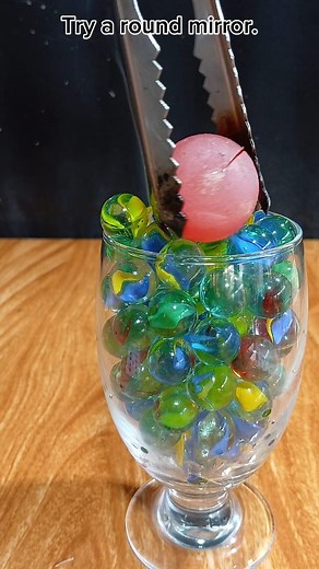 Try a round mirror.Vs 100cc Red Hot Ball #redhotball #asmrsounds #experiment #satisfying #foryoupageシ | Red Ball