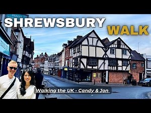 Shropshire Walking Tour 4K 🇬🇧 P1. Medieval Streets & River Severn - SHREWSBURY
