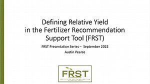 Relative Yield, Fertilizer Recommendation Support Tool