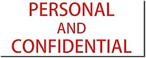 Large Pre-Inked Personal Confidential Stamp, Red Ink, Common Office Stamp, Ideal for Accounting Clerks, 7/8 x 2-1/4, Quality and Durable for Frequent Use, Ensures Privacy and Confidentiality