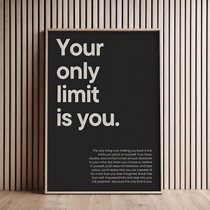 Motivational Poster | Your Only Limit is You, Gym Fitness - Etsy