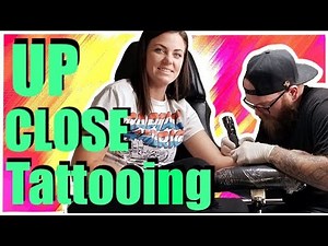 Tattooing for beginners:👍 Tattooing CLOSE UP 🔍in REAL TIME: Lining, Shading, color packing and more🤘