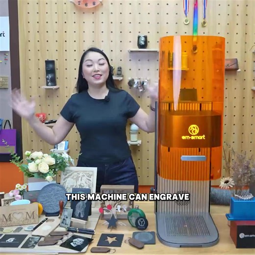 🛠️ Want to unlock new possibilities for your DIY Crafts? ⚡ This laser engraving machine makes every detail perfect and every creation fun to make. ✅ Works on wood, acrylic, leather, metal — flat or curved — perfect for signs, favors, place cards, and keepsakes. ✅ Ideal for custom names, elegant patterns, 360° engraving, and ultra-fine 0.001 mm detail that elevates every DIY moment. | EM-SmartOfficial