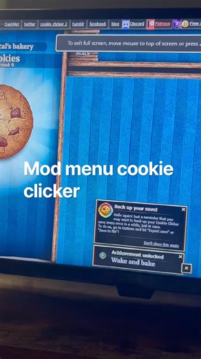 Cookie clicker mod menu