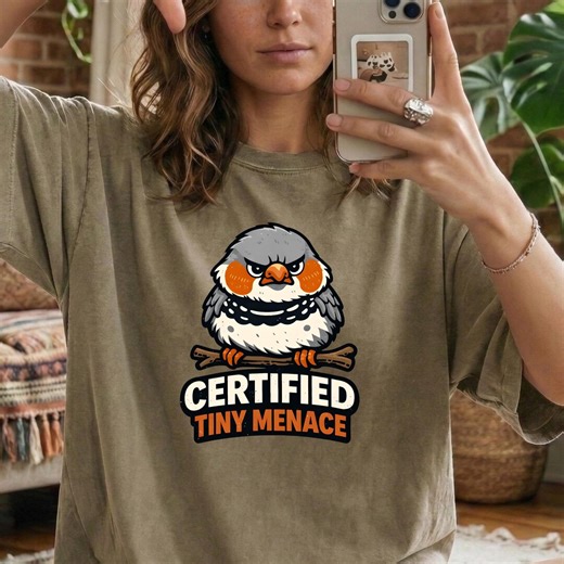 Funny Finch Shirt Certified Tiny Menace, Zebra Finch Tee, Bird Lover Gift, Pet Bird Shirt, Cute Angry Bird Tee, Finch Owner Gift - Etsy