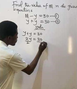 Simple Simultaneous equations #mathematics