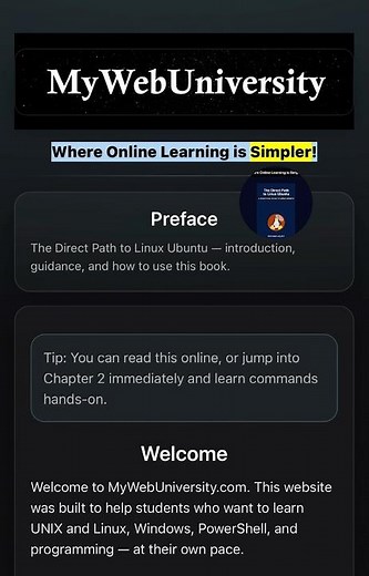 How To Use This Online Book? #linux #Ubuntu #mywebuniversity #python #learnlinux #ai #ittraining