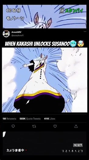 The moment when kakashi unlocks susanoo🥶🤯#anime #naruto #kakashi #animeedit #shorts