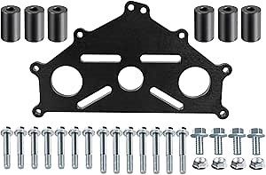 Engine Safe Stand Adapter Plate Compatible with Chevy LS1 Duramax BBC SBC LS Heavy Duty Support(Black)