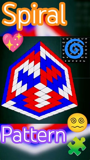 🤩Making the spiral 🌀😵‍💫 pattern 🧩 on a 7x7x7 Rubik's cube on a cube solving app. #shortsfeed #7x7x7.