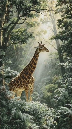 Giraffe Walking in the Jungle 🦒 | Amazing Wildlife Moment #shorts #animals #jungle #forest #wildlife