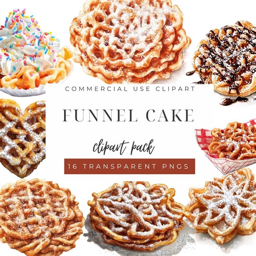 Funnel Cake Clipart, Carnival Food PNG, Fair Season Digital Art, Sublimation Clipart for Crafts - Etsy