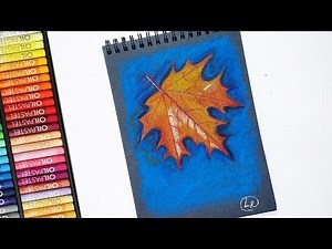 How to Draw Autumn Maple Leaf with Oil Pastels - Step by Step Drawing for beginners